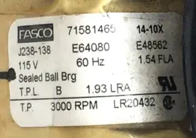 7158-1465 FASCO Draft Inducer Blower Motor #3