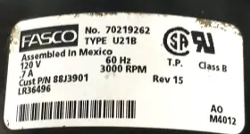 88J3901 FASCO Draft Inducer Blower Motor Rpm #3