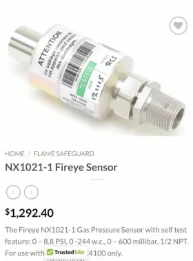 NX1021-1 FIREYE Gas Pressure Sensor #3