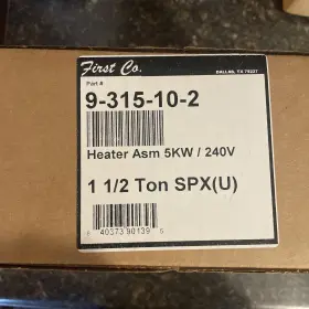 9-315-10-2 FIRST COMPANY Heater