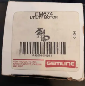 EM674 GEMLINE Utility Motor Rpm Volt Jc