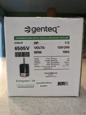 6505V GENTEQ Ecm Evergreen Motor