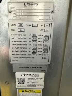 IGX-109-H12-4-E GREENHECK Hvac Up Air Unit