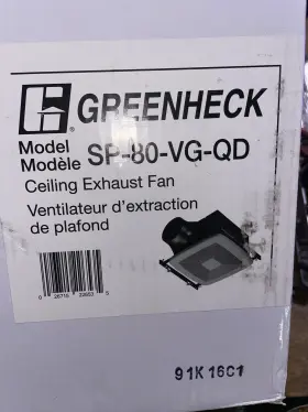 SP-80-VG-QD GREENHECK Ceiling Exhaust Fan