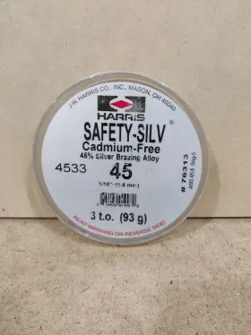 76313 HARRIS Safety Silv Solder Brazing Alloy Troy