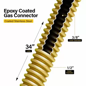 854263011514 HIGHCRAFT Flexible Epoxy Coated Gas Line #3