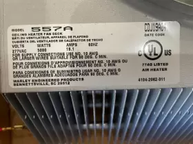 557A HOUSE OF MARLEY Downflow Ceiling Heater Fan Deck #2