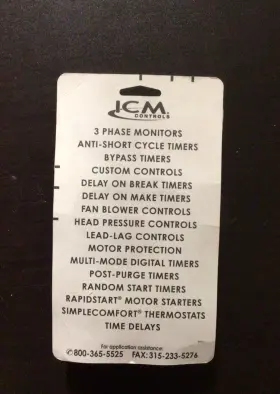 ICM254P ICM CONTROLS Hvac Post Purge Fan Delay #2