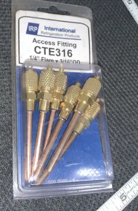 CTE316 IRP Tube Line Service Valves Schrader Core Tubing