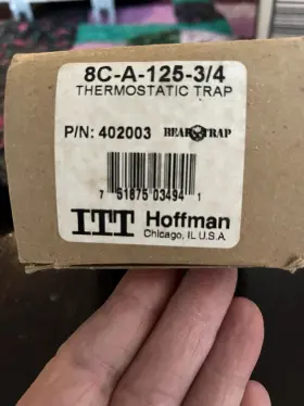 8C-A-125-3-4 ITT HOFFMAN Nos Thermostatic Trap Box