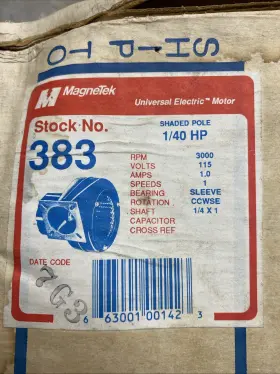 663001001423 MAGNETEK Blower Motor Volts Rpm Single Amp