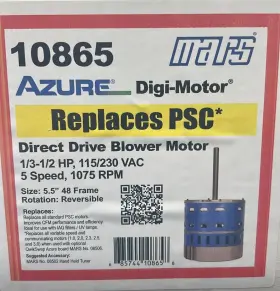 10865 MARS Ecm Motor Azure Psc