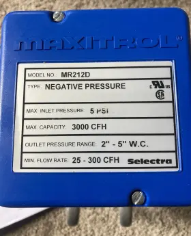 MR212D-1212-S001 MAXITROL Selectra Modulating Gas Valve