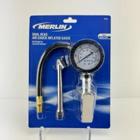 63544 MERLIN Dual Head Air Chuck Tire Inflator Water Pressure