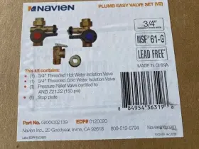 GXXX002139 NAVIEN Water Heater Plumb Valve Lead Nsf