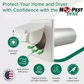 898617002322 NO-PEST VENT Wall Air Cover Exhaust Dryer Block #2