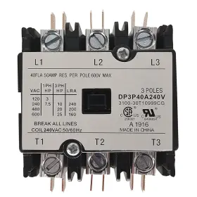 DP3P40A240V NOFUEL Contactor Pole Ac Coil Definite Air