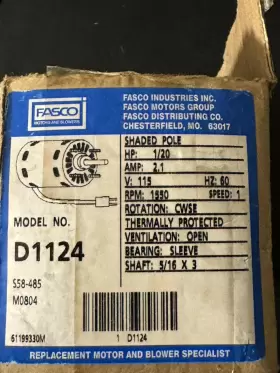 41124B PACKARD Fasco Air Nameplate Rpm #2