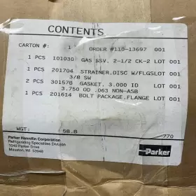 101030 PARKER Gas Suction Valve Strainer #2