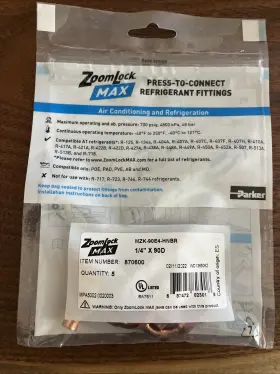 870600 PARKER Zoomlock Press Connect Elbow Pack