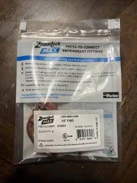 870603 PARKER HANNIFIN Zoomlock Press Connect Refrigerant