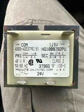 HQ1008782PU PRODUCTS UNLIMITED Hvac Transformer Vac
