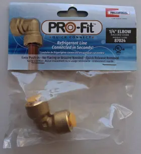 87024 RECTORSEAL Pro Connect Elbow Hvac Ac Refrigerant Line