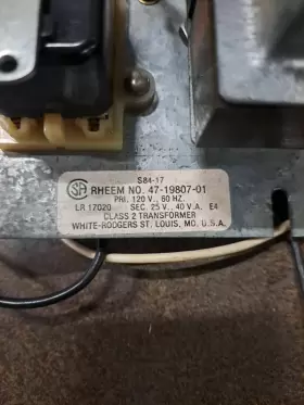 47-19807-01 RHEEM Fan Center Relay #2