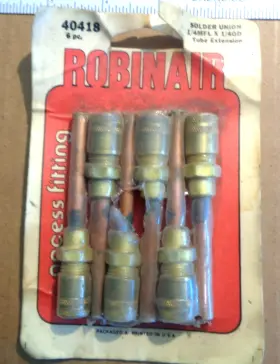 40418 ROBINAIR Access Fitting Solder Union Mfl Od