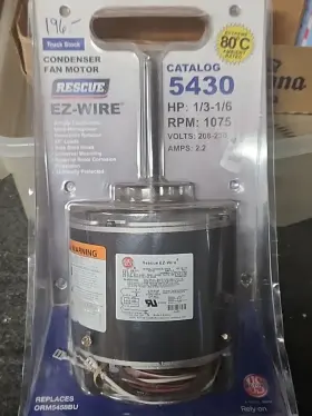 5430 RPM Condenser Fan Motor Ez Wire