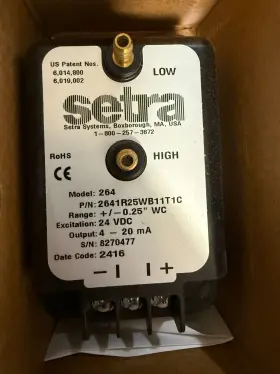 2641R25WB11T1C SETRA Differential Pressure Transducer