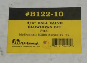B122-10 SID HARVEY Ball Valve Blow Down Box Kit #2