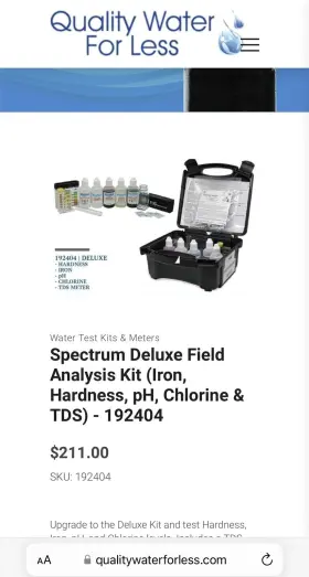192404 SPECTRUM Field Analysis Plumbing Water Kit #3