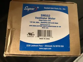 SM552 SUPCO Exhaust Heater Vent Fan Motor Nutone