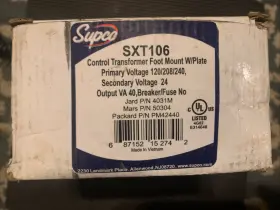 SXT106 SUPCO Breaker Hvac Transformer Volts Mount
