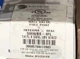 586WBS-4FL SUPERIOR Hvac Refrigeration Ball Valve Port