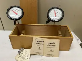 10-C-49 TEMPOINT Bacharach Thermometer Wood Stem Dials Nos #3