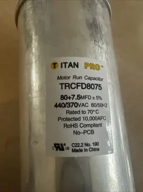 TRCFD8075 TITAN PRO Dual Motor Capacitor Mfd
