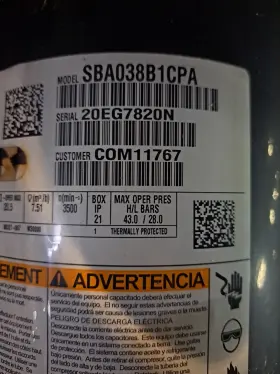 SBA038B1CPA TRANE Scroll Compressor