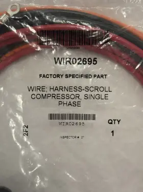 WIR02695 TRANE Wire Harness Scroll Compressor Single Phase