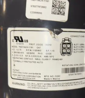 X70377972002 TRANE Motor Nidec #2