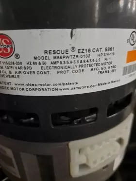 M55PWTZR-0102 US MOTORS Rescue Ecm Blower Motor Var #2