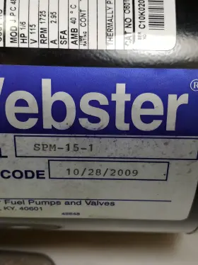 SPM-15-1 WEBSTER Supply Pump Motor Voltage #2