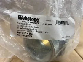 H-01106W WEBSTONE Nibco Dielectric Union Fip Swt Galvanized