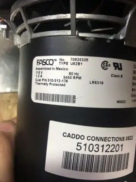 381356499 WEIL MCLAIN Inducer #3