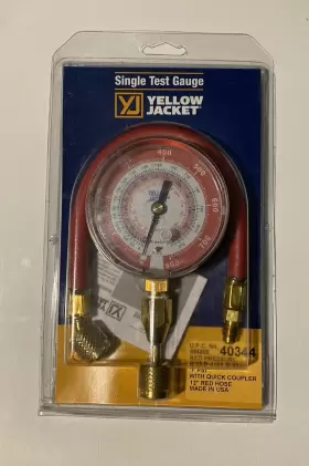 40344 YELLOW JACKET Coupler Hose Water Pressure Gauge