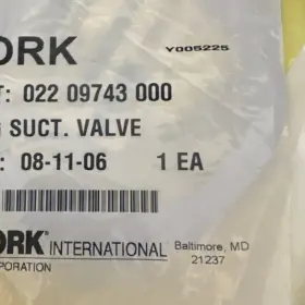 09743 YORK Spring Suction Valve