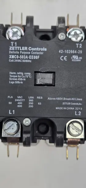 XMC0-503A-EE00F ZETTLER CONTROLS Rheem Pole Contactor Fla Res