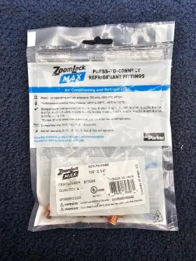 MZK-F4-HNBR ZOOMLOCK MAX Press Connect Refrigerator Fittings