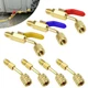 7&times; HVAC Refrigerant Kit Tool 3 Angled Ball Valves 1/4" Adapters for R134A R410A